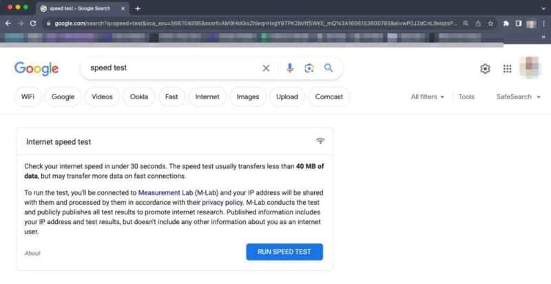 Google有一項名為 M-Lab 的專門服務，可以用來偵測你的網路速度。