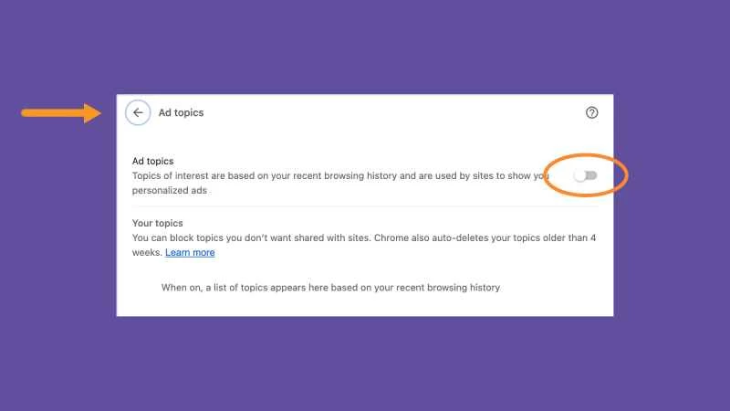 Google Chrome 新廣告設定選單